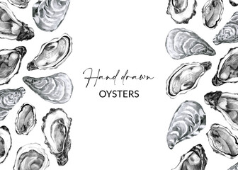 Template with hand drawn oysters