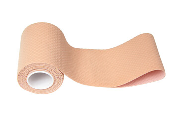 Bandage medical tape beige rolled isolated on the white background