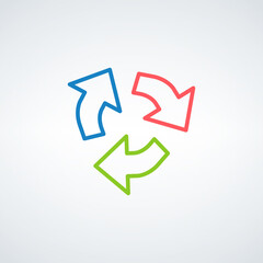 Circular arrows for infographics. Chart, graph, diagram with 3 steps, options, parts. Vector business template. Stock vector illustration isolated on white background.