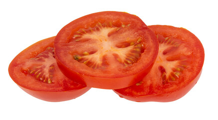 Slice of Red Fresh Tomato Isolated isolated on white background