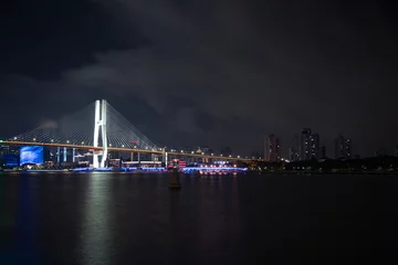 Fotobehang Nanpubrug Nanpu-brug bij nacht