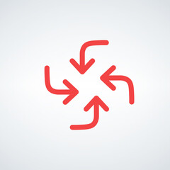 Arrow and point symbolising Concentration icon , Stock vector illustration isolated on white background.