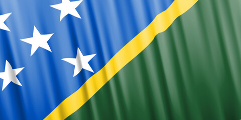 Wavy vector flag of Solomon Islands
