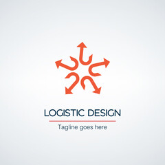 Spreading outward arrows icon. Distribution arrows logo design template. Stock vector illustration isolated on white background.