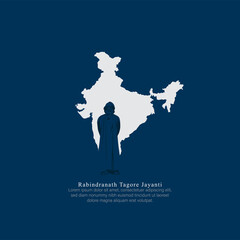 abstract  Rabindranath Tagore's birthday illustration 