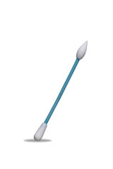 Reusable Q tips refill - cotton swabs for ears wax removal and pointed Q tips for makeup removal. Zero waste and eco-friendly product. Isolated on white background with shadow. 