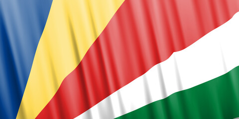 Obraz premium Wavy vector flag of Seychelles
