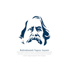 abstract  Rabindranath Tagore's birthday illustration 