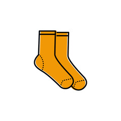 Socks pair line icon. Casual warm socks graphic design. Vector illustration