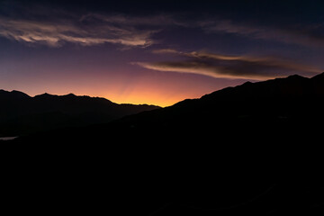 sunset in the mountains