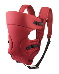 Modern red baby holder bag, isolated