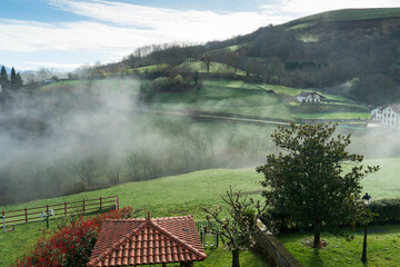 Ziga village in Batzan mountains Navarre Spain