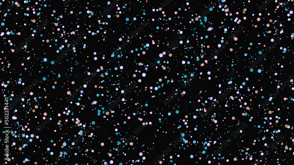 Poster background of moving dots in christmas colors. animation. beautiful colorful dots randomly move on b