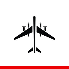 Military aircraft in flight icon vector