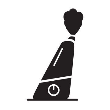 recommend clip art: Black silhouette humidifier icon.Aroma diffuser.Air filter black glyph.Air cleaning device. Isolated on white background. Vector flat illustration.