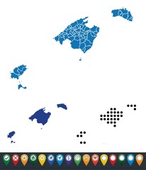 Set maps of Balearic Islands province