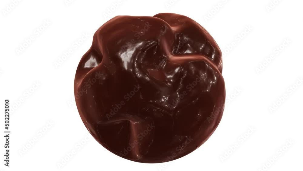Aufkleber realistic looping 3d animation of the abstract morphing liquid chocolate orb rendered in uhd with al