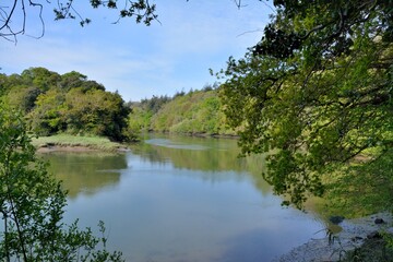 Fototapeta na wymiar Beautiful landscape along the Guindy river in Brittany France