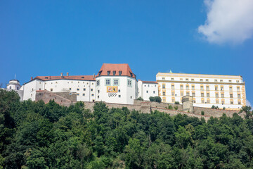 Fototapeta na wymiar Passau, Germany, July 26, 2021. Veste Oberhaus is a fortress that served as a fiefdom for the bishop of Passau , Germany. 