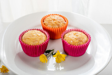 queijadinha, a cake made of cheese and grated coconut, a typical Brazilian sweet