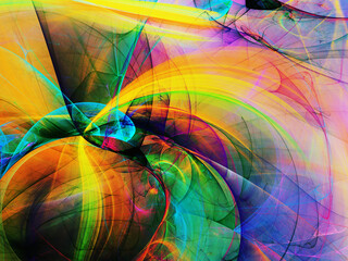 Fototapeta premium rainbow abstract fractal background 3d rendering illustration