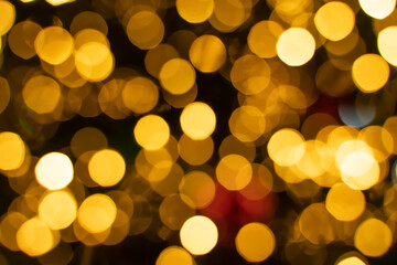 Christmas ilumination bokeh gights in the city
