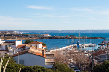 Panoramic view of Mediterranean sea at Can Pastilla, Majorca, Spain.