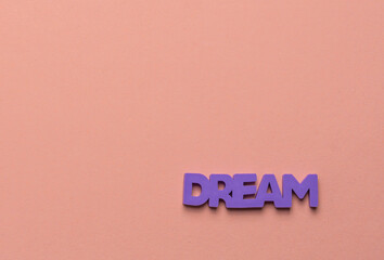 Color inspirational words: girl, power, magic, dream on a bright pink background