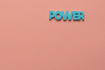 Color inspirational words: girl, power, magic, dream on a bright pink background