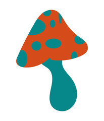 Element in the style of 1970s good vibes. Psychedelic fun element for design. Vector clipart in retro style. Use for printing, stickers, wallpaper, packaging, logos, decoration.