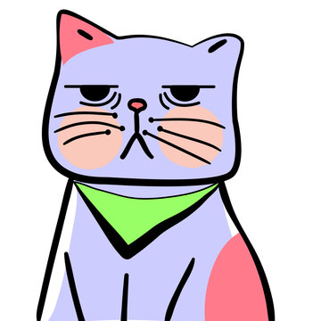 cat, illustration, kitten, 猫，插画