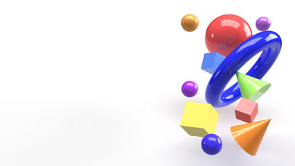 Realistic 3D Shapes Background