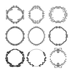 Laurel wreath Hand drawn Floral