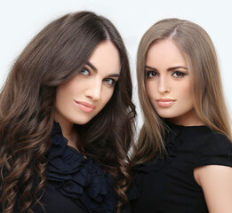 Fototapeta premium Beauty portrait of a young girls. Fresh Clean Skin