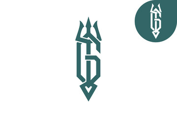 G letter Trident logo - obrazy, fototapety, plakaty