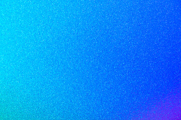 Abstract glitter background with blue-light blue neon gradient. Two-tone trendy illuminated sparkling textured backdrop with copy space
