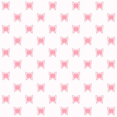 Netting abstract seamless pattern with butterfly. Cute grid Y2K background. Nostalgic 2000s vector print. Retro girly lattice backdrop 1990s style