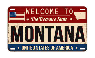 Welcome to Montana vintage rusty license plate