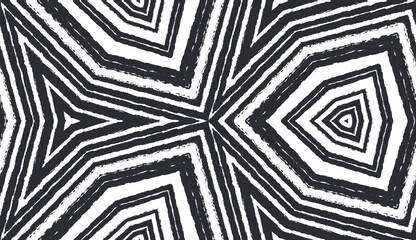 Obraz premium Ethnic hand painted pattern. Black symmetrical