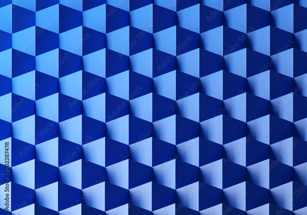 Poster blue geometric background. modern background with cubes. blue endless stairs. creative background. g