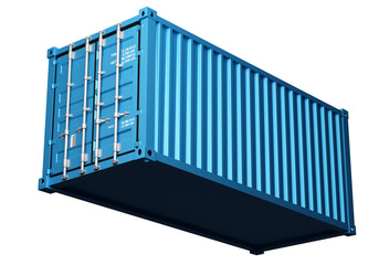 Cargo container 20 feet. Sea cargo container. Freight transport. Shipping container in air. Metal...