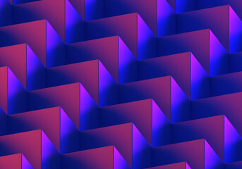 Gradient background purple. Very peri texture consists of cubes shapes. Transition and gradation purple. Background with violet gradient. Geometric abstract background. Abstract wallpaper. 3d image.