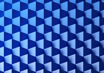 Blue geometric background. Modern background with cubes. Blue endless stairs. Creative background. Geometric texture. Abstract 3D pattern. Wallpaper for your ads design. 3d rendering.