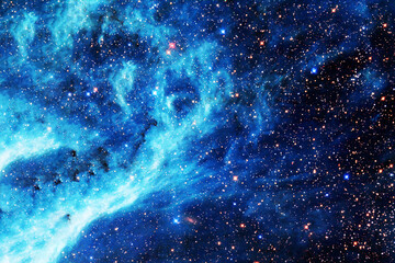 Beautiful blue space nebula. Elements of this image furnished by NASA