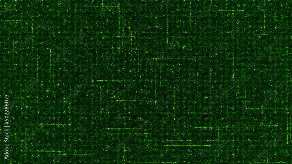 Poster diagram with moving lines in computer board. animation. matrix diagram with lines moving along diagr