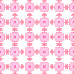 Tiled watercolor background. Orange curious boho