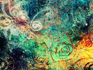 blue and yellow abstract fractal background 3d rendering illustration