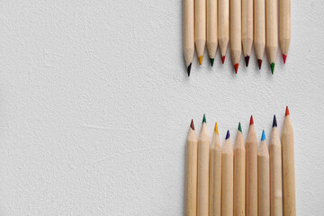 Fototapeta premium Colorful pencils on light background