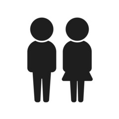 立っている男女2人のアイコン・ピクトグラム - カップル・夫婦・父母・トイレのイメージ素材