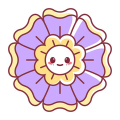 Isolated happy flower cartoon kawaii Vector illustration